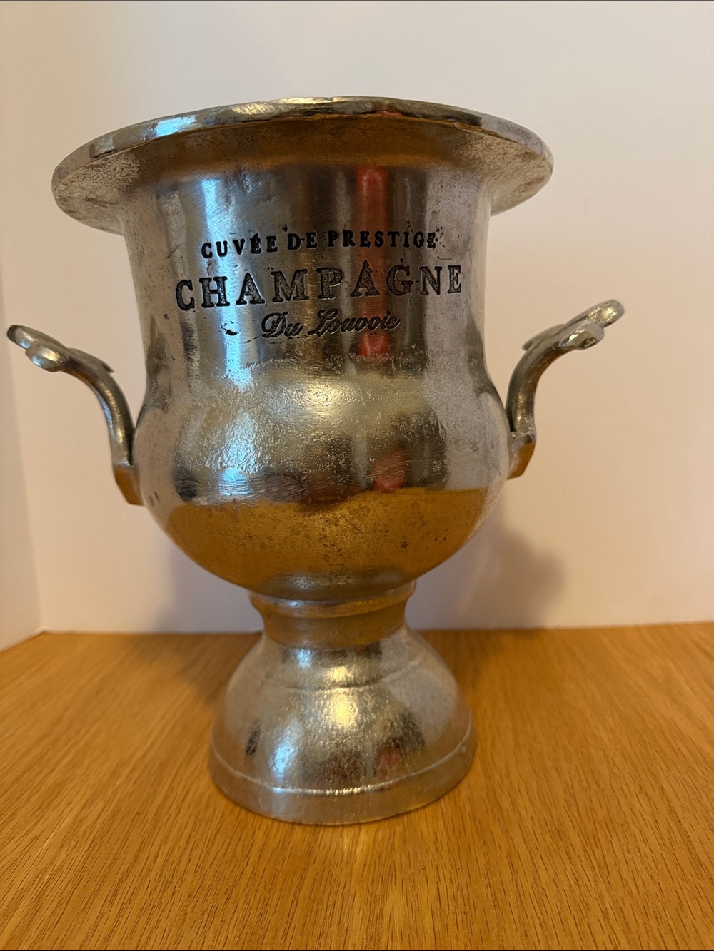 Cuvée De Prestique Champagne Du Louvois trophy shaped champagne cooler